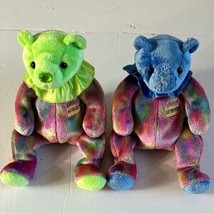 Lot of 2 Vintage Ty Beanie Boppers Birthday Bears – August & September